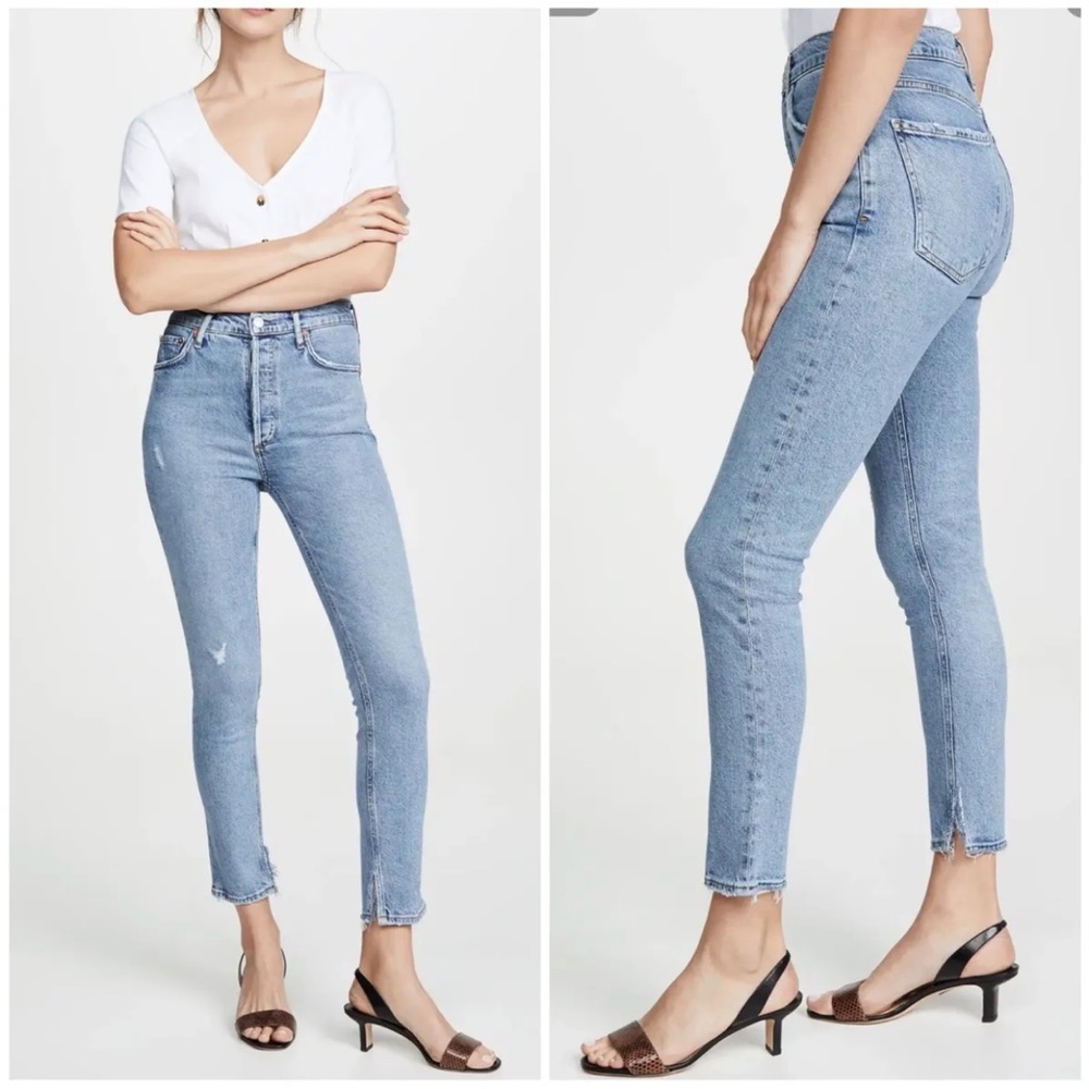 AGOLDE NICO High Waist Slit Hem Jeans